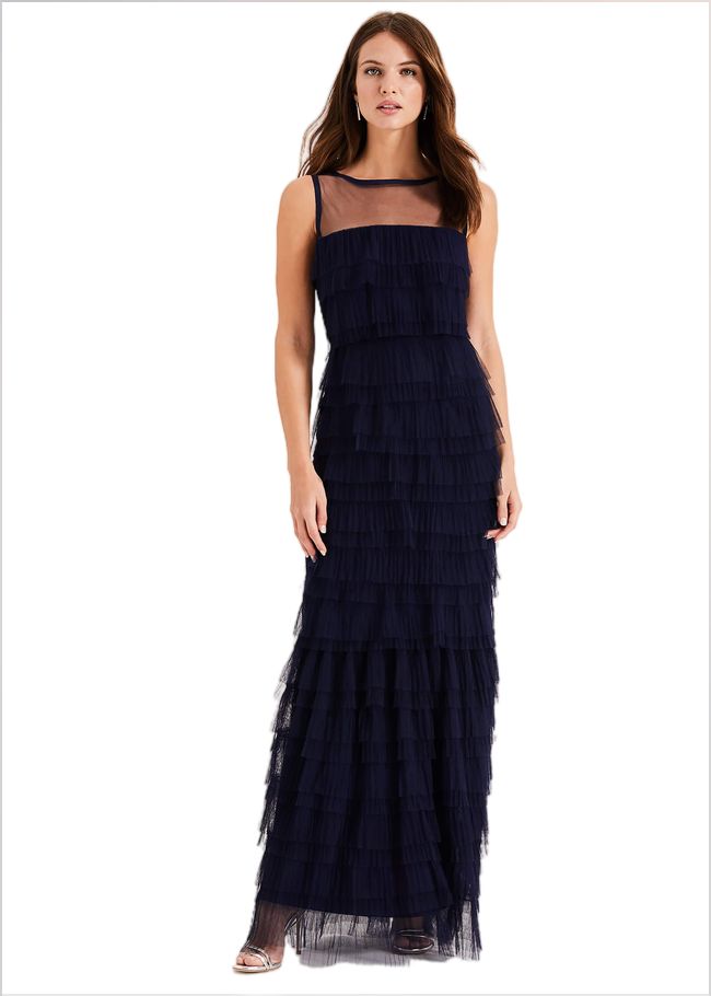  Fleur Tiered Tulle Maxi Dress Sapphire 204951690