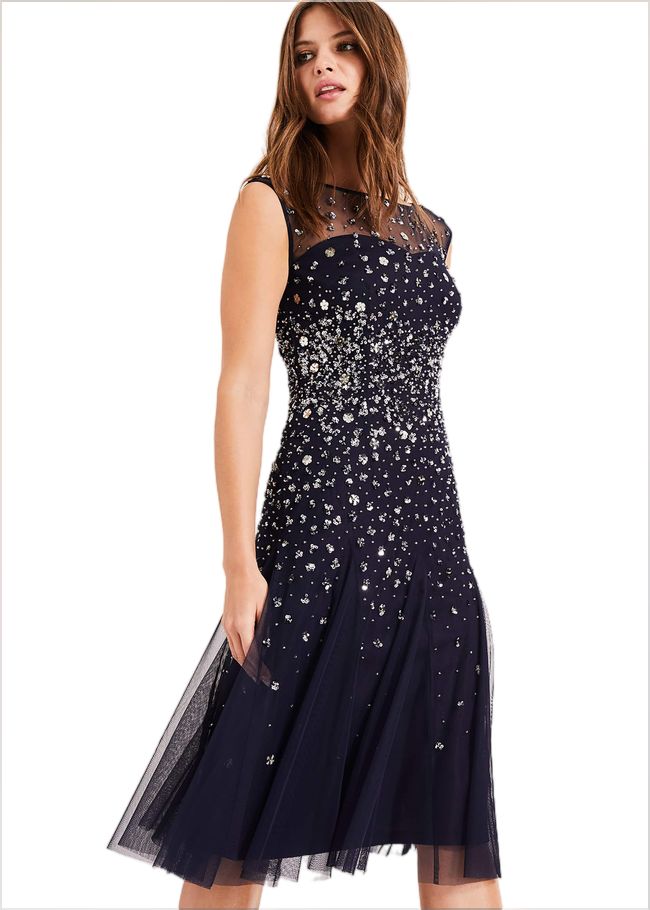  Lena Sequinned Dress Navy/Silver 204963032