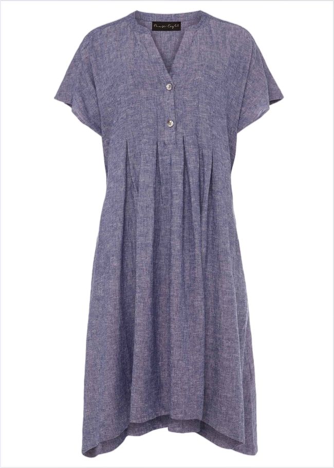  Danica Linen Swing Dress Chambray 220454027