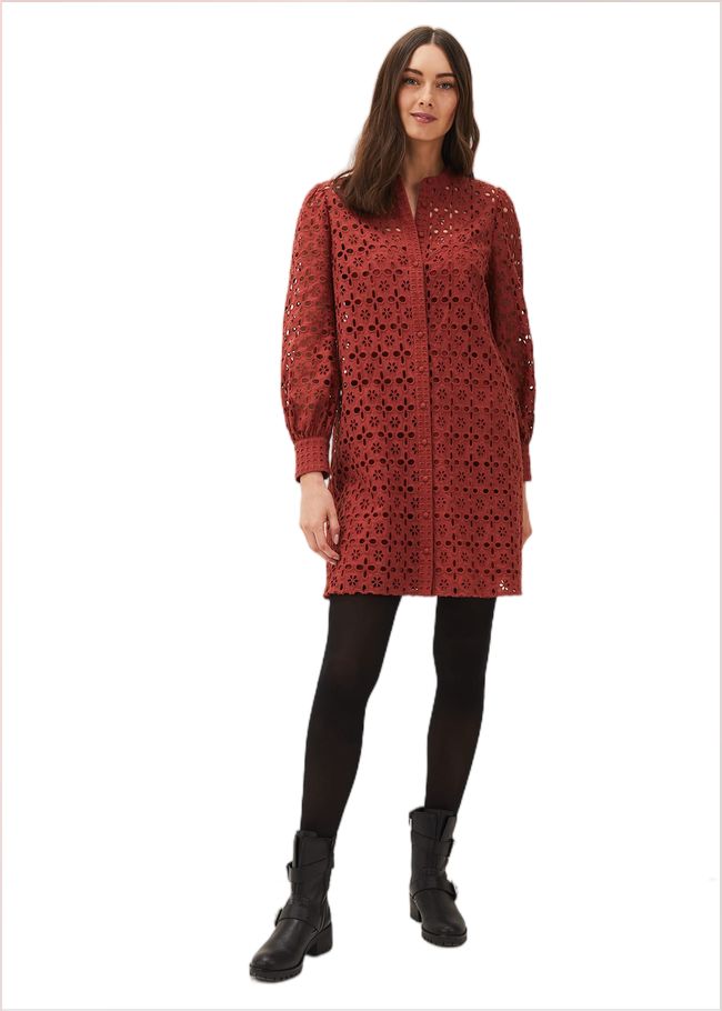  Rihanna Broderie Tunic Dress Spice 220587130