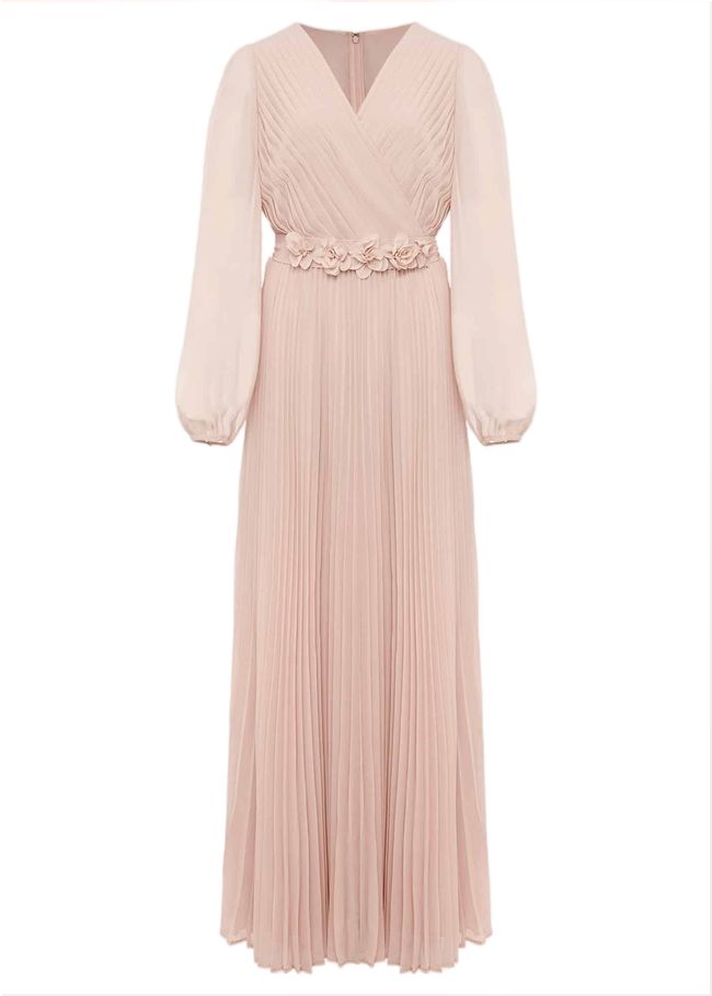  Alecia Pleated Chiffon Maxi Dress Antique Rose 220726840