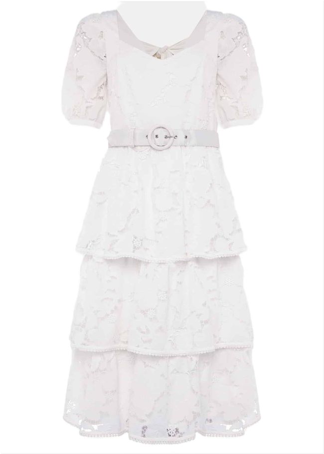  Elyse Lace Tiered Wedding Dress Ivory 220744106