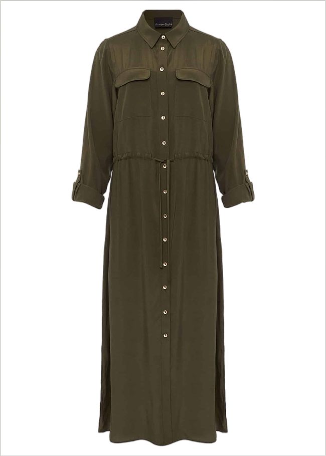  Tana Khaki Midi Dress Khaki 220761507