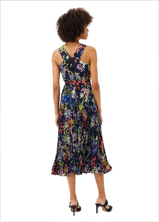  Fenella Pleated Floral Dress French Navy / Multi 220807713