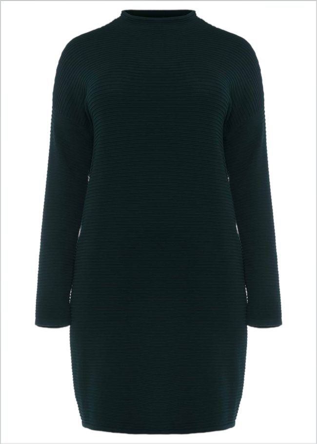  Azera Textured Knit Dress Forest Green 220809631