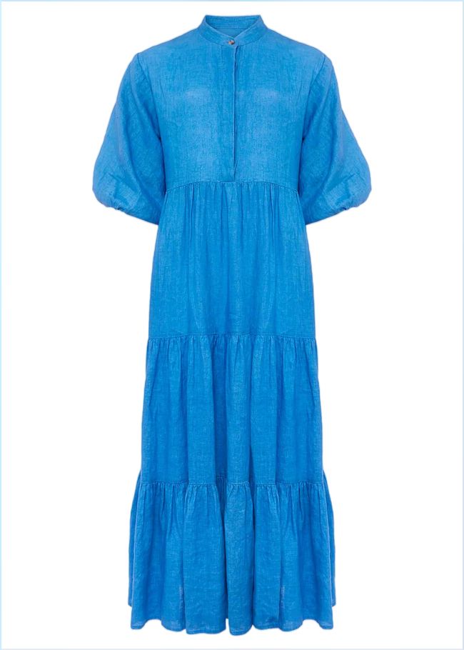  Gracie Tiered Maxi Dress Azure Blue 220834296