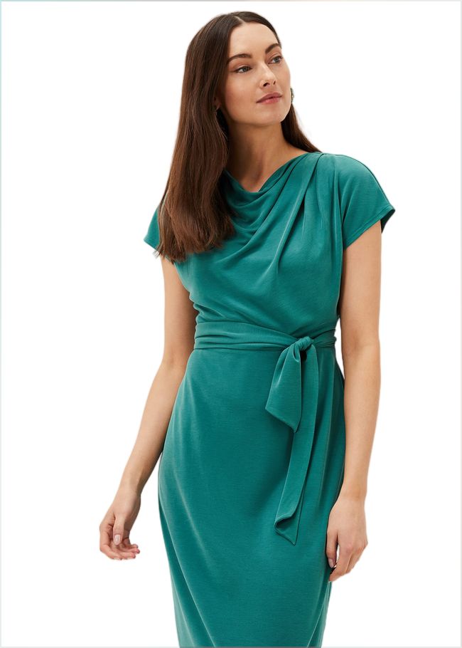  Kadence Cupro Tie Waist Dress Peacock 220878703