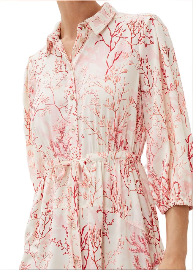  Tana Coral Printed Midi Dress Ivory/Red 220886293