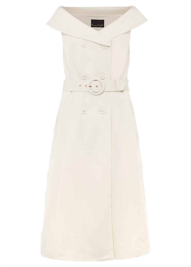  Felicity Double Breasted Midi Dress White 220904055