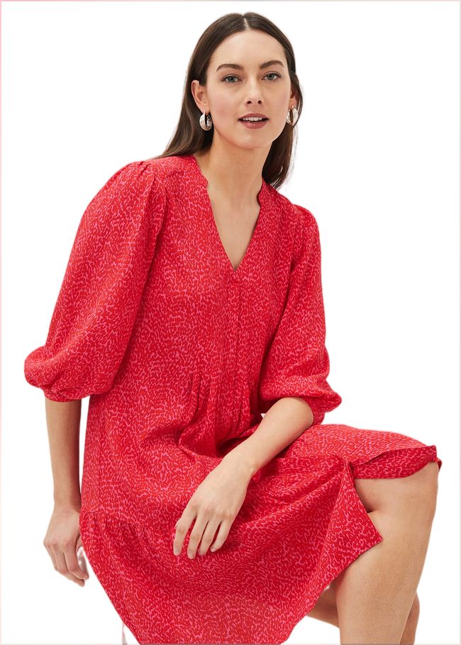  Penele Print Swing Dress Pink/Red 220945639