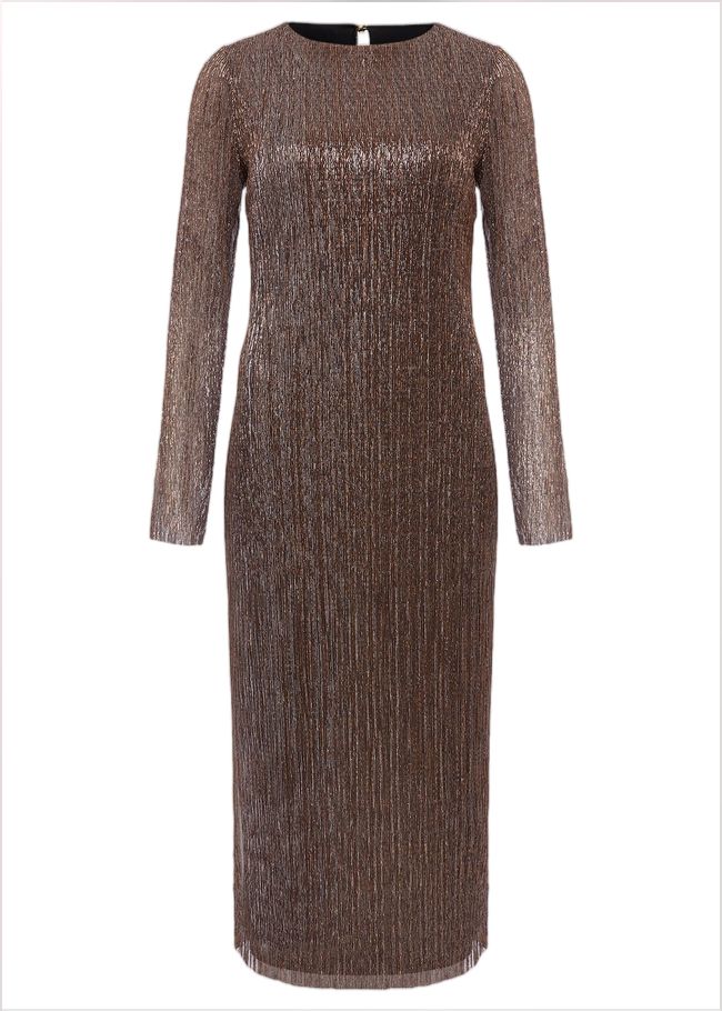  Alix Plisse Dress Bronze 221304070