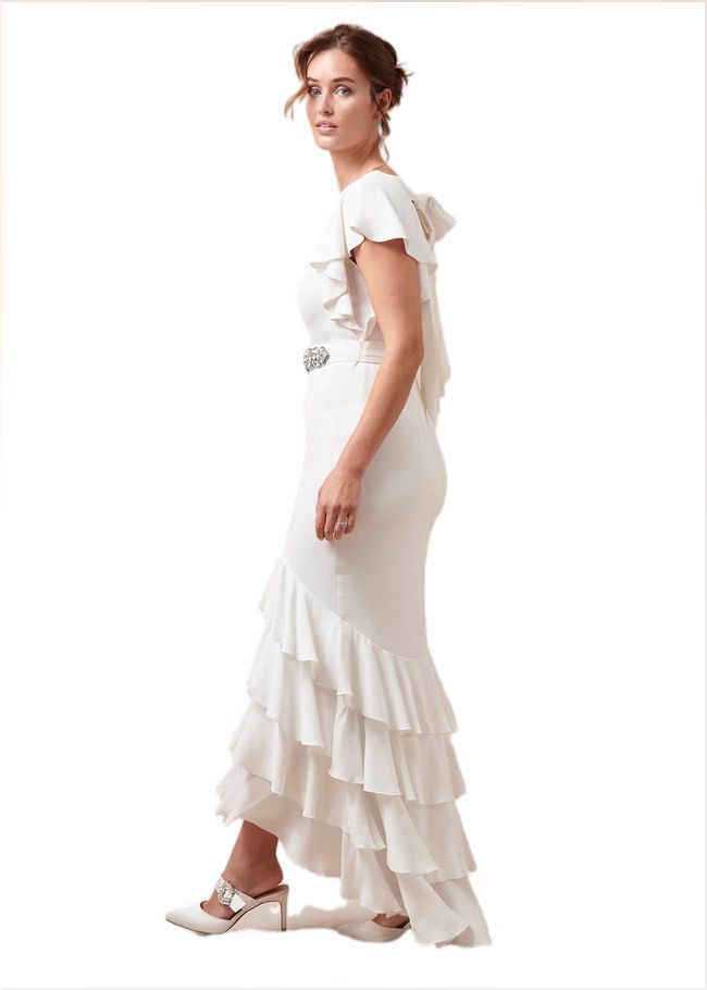  Ellery Frill Maxi Wedding Dress Parchment 221310863