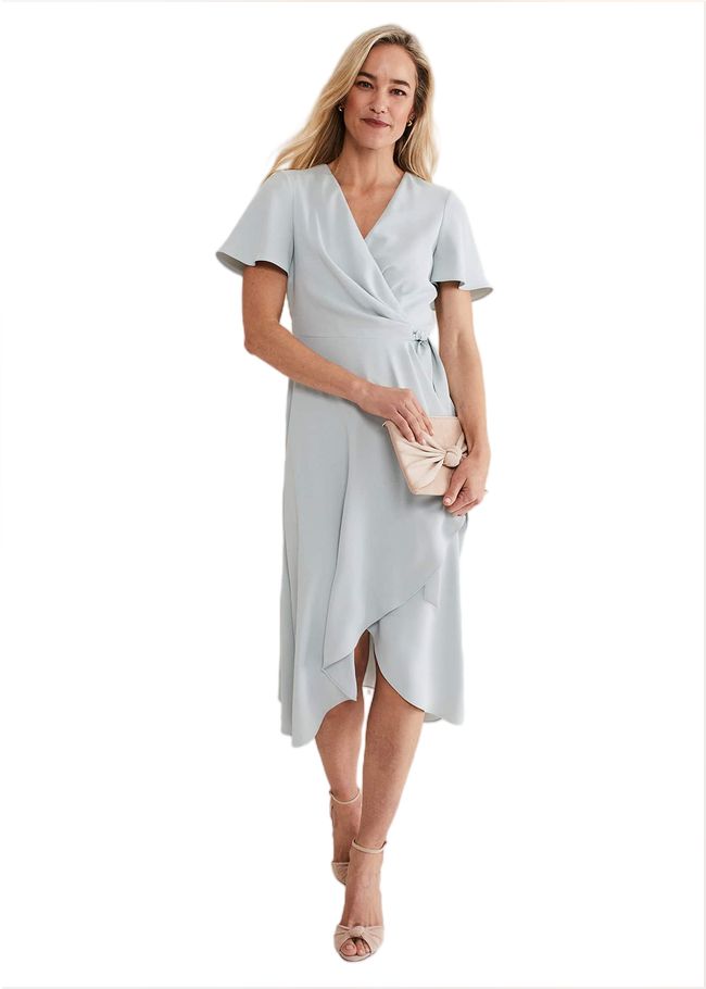  Julissa Ruffle Wrap Midi Dress Eau De Nil 221337479