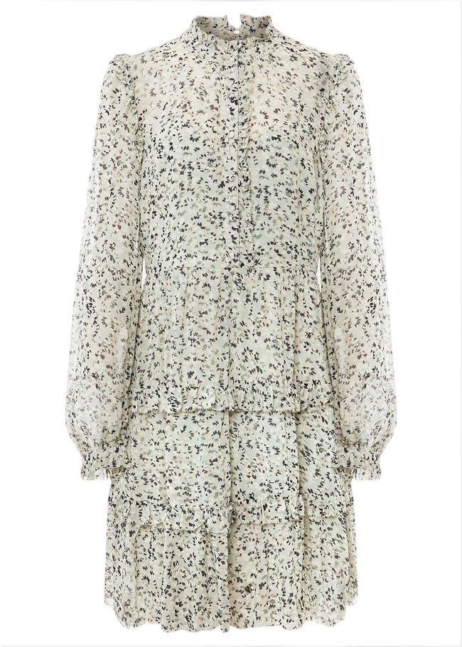  Harlow Floral Tiered Mini Dress Eau De Nil/Multi 221347799