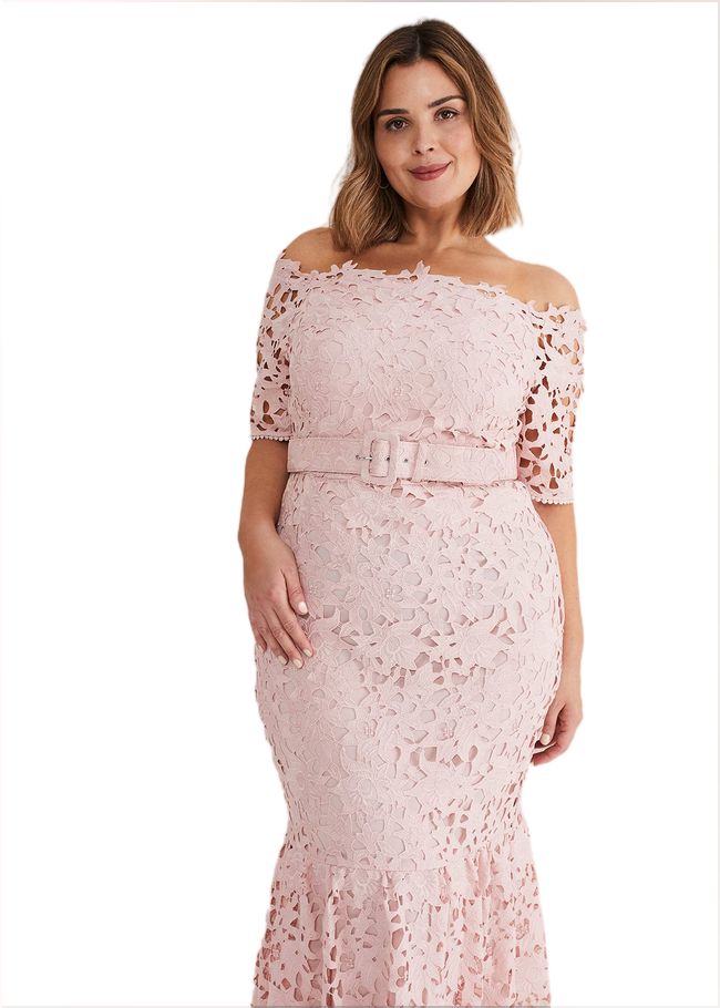  Tallulla Lace Bardot Maxi Dress Petal Pink 221368529