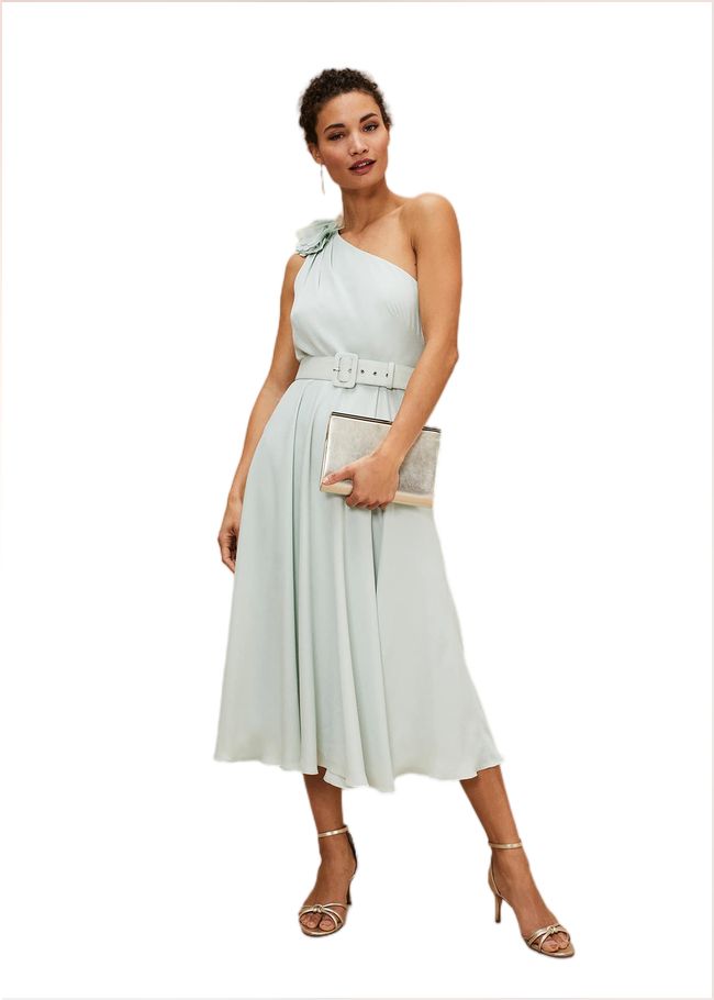  Kiki One Shoulder Midi Dress Eau De Nil 221404479