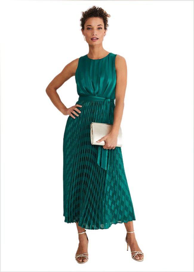  Beverley Stripe Jacquard Midaxi Dress Jade 221423452