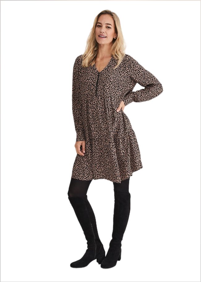  Penele Zip Dress Black/Stone 221480920