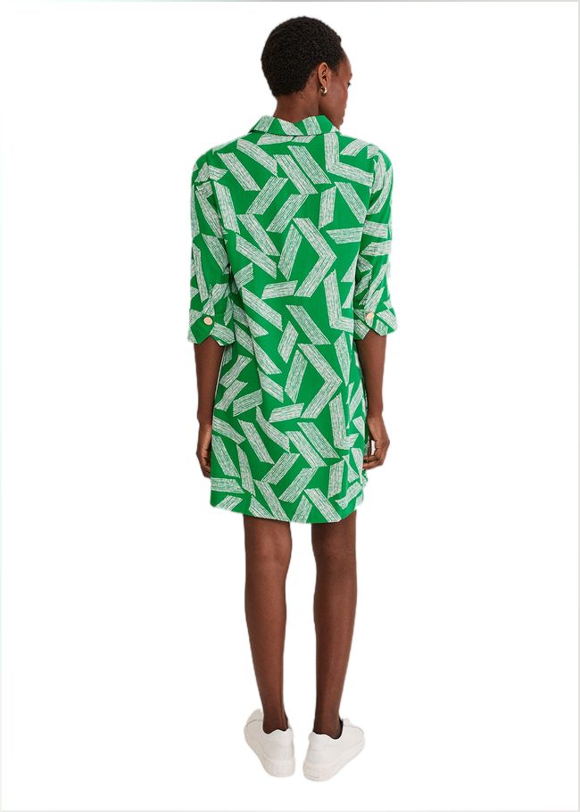  Penele Abstract Mini Dress Green 221519693