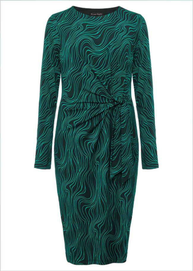  Ally Swirl Midi Dress Green/Black 221620248