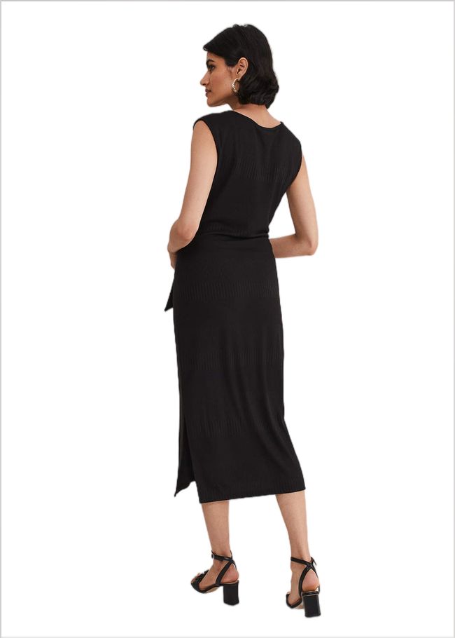  Yazmina Jersey Sleeveless Midi Dress Black 221631050