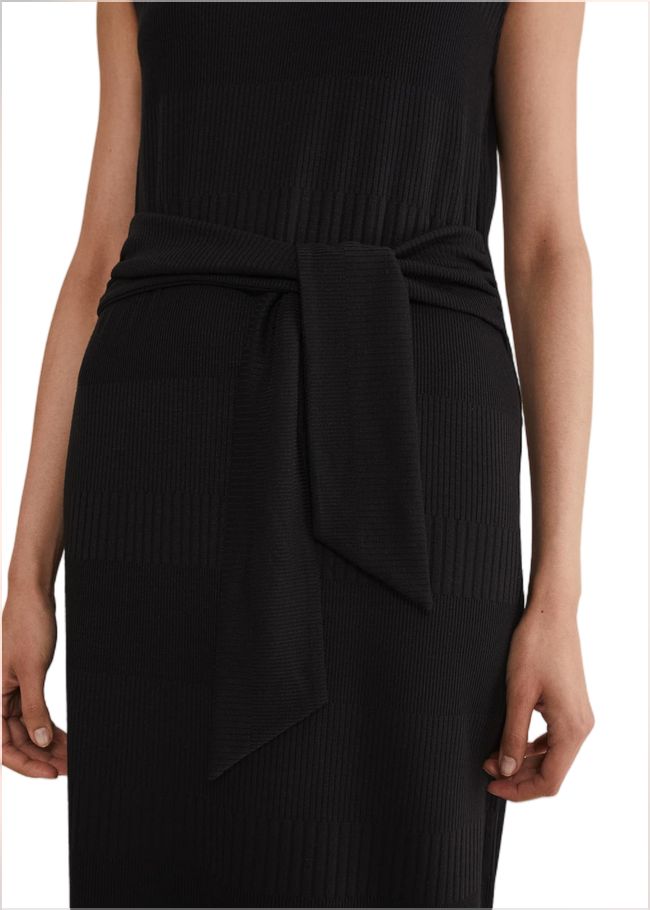  Yazmina Jersey Sleeveless Midi Dress Black 221631050