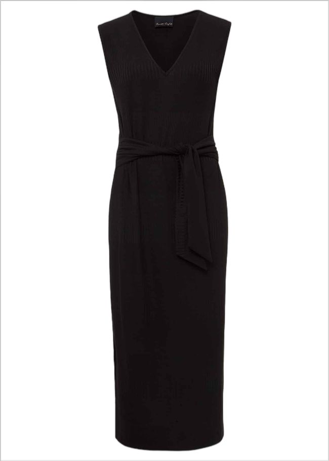  Yazmina Jersey Sleeveless Midi Dress Black 221631050