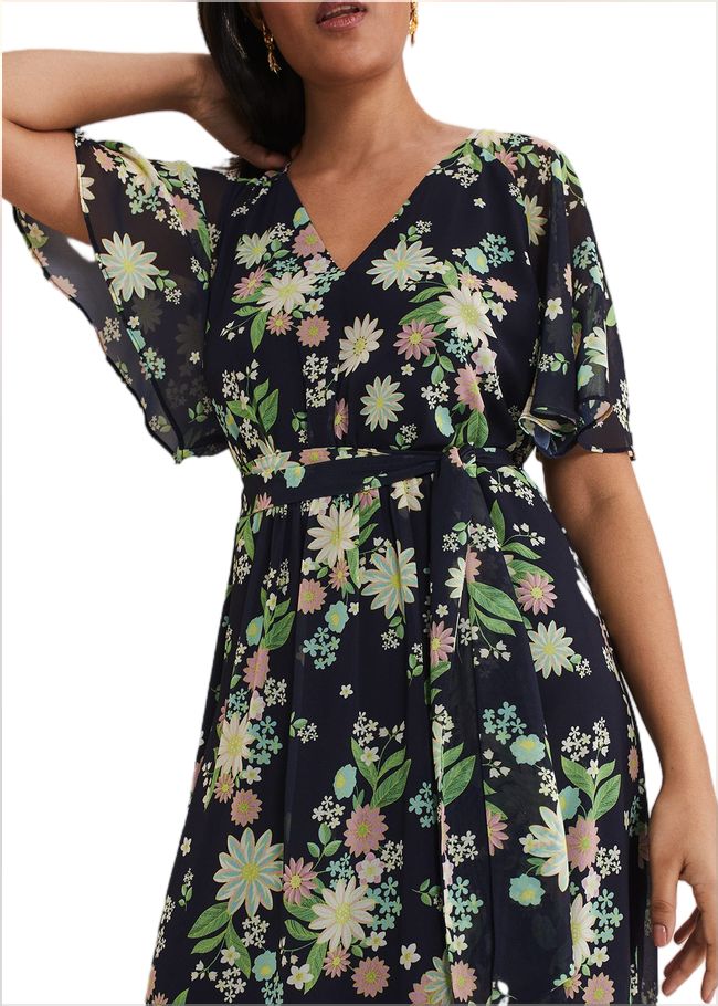  Petite Georgie Floral Tiered Maxi Dress Navy/Multi 221651493