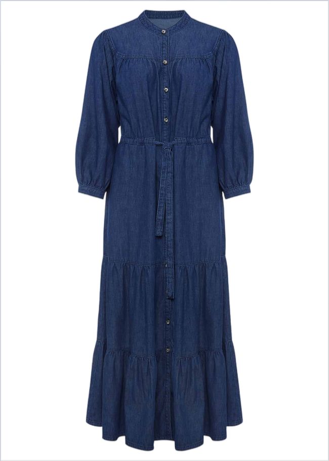  Talulla Tiered Denim Dress Indigo 221700353