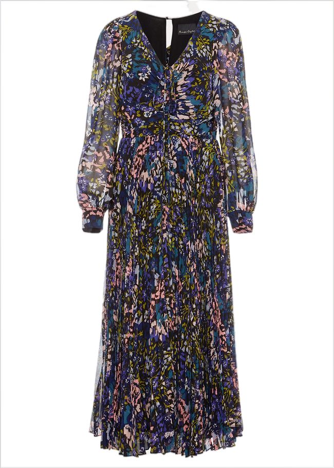  Kindra Floral Pleated Midi Dress Multi-Coloured 221811000