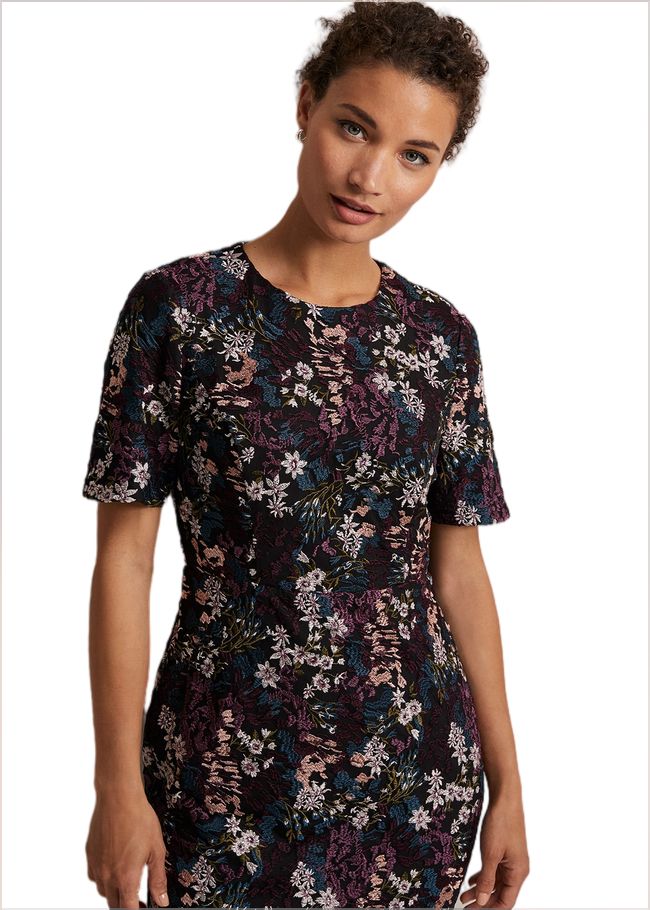  Keshia Floral Embroidered Mini Dress Multi-Coloured 221842000