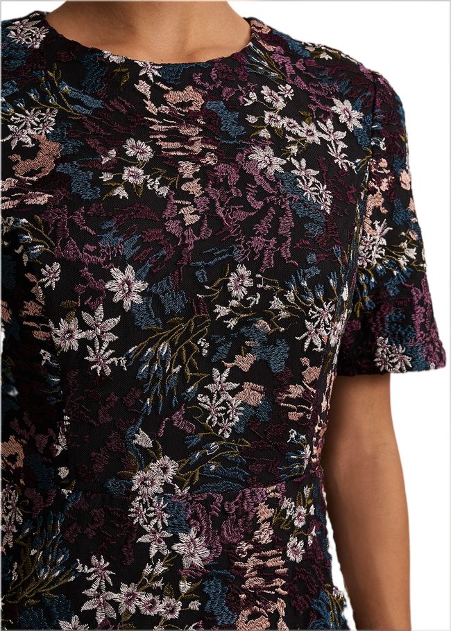  Keshia Floral Embroidered Mini Dress Multi-Coloured 221842000