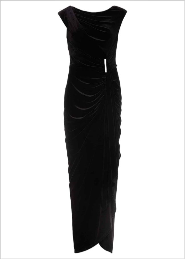 Donna Velvet Maxi Dress Black 221855050