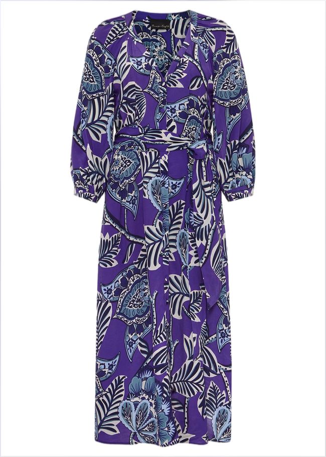  Erin Paisley Midi Dress Purple 221901600