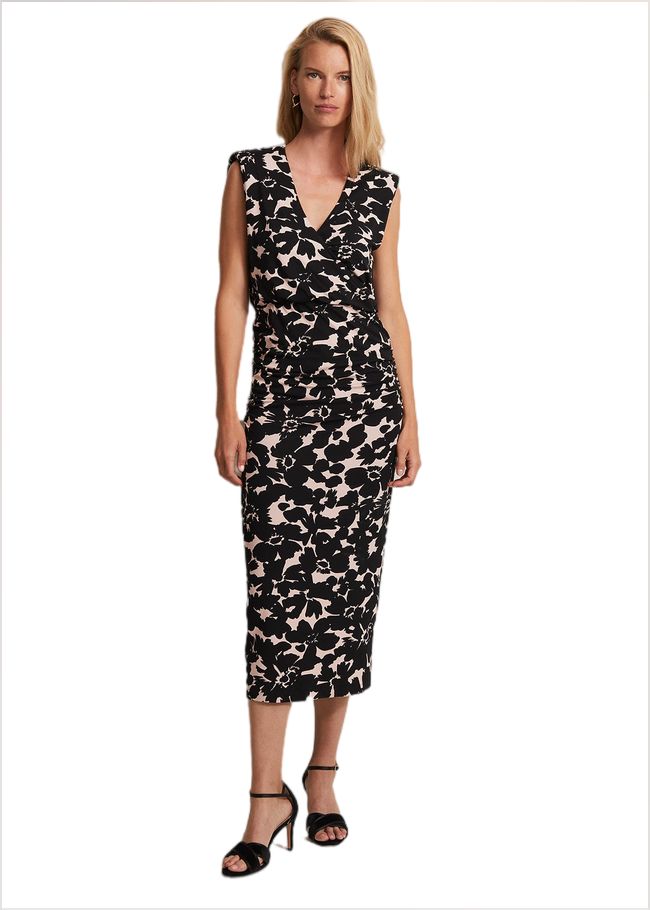  Taylor Floral Jersey Midi Dress Multi-Coloured 221907000