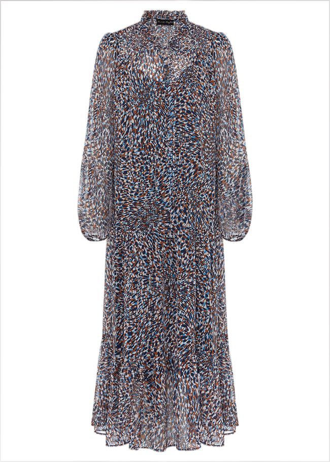  Penele Chiffon Midi Dress Black 221908050